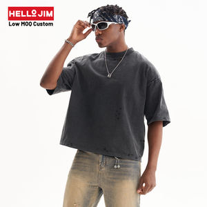 Venta al por mayor de encargo de gran tamaño de la camiseta de impresión 100 algodón Boxy camiseta de peso pesado Boxy <span class=keywords><strong>Fit</strong></span> camiseta recortada - Product Image 1