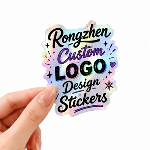 สติกเกอร์โลโก้โฮโลแกรมแบบกำหนดเองของ Rongzhen รูปทรงไม่ปกติ วัสดุ PET พิมพ์ลายด้วย UV - Product Image 1