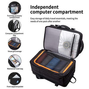 Mochila extensible de gran capacidad, bolsa de lona de viaje multifuncional, mochila húmeda y seca de separación, mochila informal para portátiles - Product Image 6