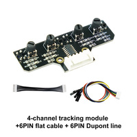 Yahboom modul Sensor Follower jalur IR inframerah 4 saluran Pcb modul Sensor pelacakan 4 arah untuk mobil pintar
