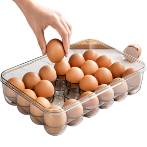 Egg Crisper Kitchen Egg holder Tray Storage Container Plastic Egg Container Case Refrigerator Fresh Storage Boxs Organizer