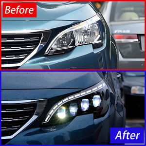 Pour <span class=keywords><strong>Peugeot</strong></span> 4008 <span class=keywords><strong>5008</strong></span> (2017-2020) – Ensemble de feux arrière modifiés avec DRL, clignotants dynamiques LED, phares automatiques à quatre lentilles et accessoires - Product Image 5