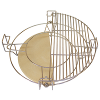 Système de cuisson Premium Divide & Conquer, kit d'accessoires pour barbecue Kamado avec four à pizza en céramique, grille en acier inoxydable, 4 pièces séparées