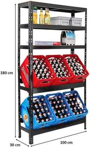 Freestanding Beverage <strong>Crate</strong> Rack 6 Boxes 3 Shelves 180x100x30 cm Black <strong>Drink</strong> <strong>Crate</strong> Stand for Water Beer Other - Product Image 6