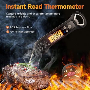 Thermomètre de cuisine pliable D3, thermomètre électronique étanche en acier inoxydable pour la cuisine - Product Image 2