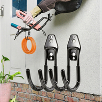 Crochet mural double en acier inoxydable durable, gain de place, capacité de charge de 30 kg, pour salle de bain, garage, atelier et usage domestique
