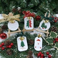 5 Moules en silicone pour étiquettes en plâtre d'aromathérapie de Noël, étiquettes en relief DIY, pierres diffuseuses, pendentifs en cire, décorations, moule époxy Père Noël