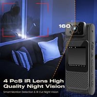 Caméra corporelle Goobsafe 2K 1080p 2560x1944 avec vision nocturne IR, 4 LED, objectif rotatif à 130°, batterie 1400mAh, enregistrement 8h, étanche IP68