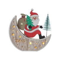Décoration de fête de Noël pour la maison, renne lumineux à LED avec brosse à bouteille, décoration de table