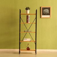 Estantería Industrial moderna de 5 niveles, estantería inclinada de madera para libros para comedor escolar o sala de estar, muebles para el hogar
