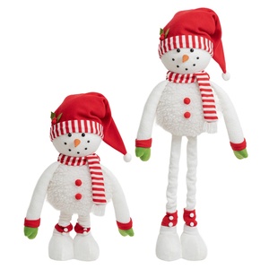 Decoraciones Navideñas Nuevas al por Mayor de Fábrica 2025 - Gorro de Santa Rojo y Adorno de Muñeco de Nieve Retráctil en Caja de Regalo - Product Image 1