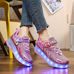 Chaussures à roulettes en mesh pour enfants avec roues lumineuses, équipement de skate lumineux pour enfants - Product Image 2