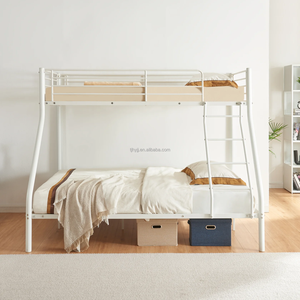 Heavy Duty Bunk Bed Twin Over Twin Metal Bunk Bed Metal Structure Bedframe with Safety Guardrails and 2 Ladders <strong>Bunkbeds</strong> - Product Image 1