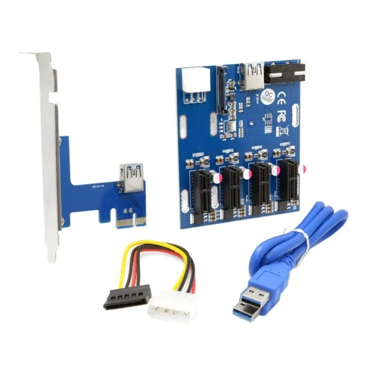 4 PCI-E Ke PCIe 1X Kartu Ekspansi 4-Port Slot PCI-E Ke PCIe Dedicated Adapter Card PCI-E 1x Ke 4 Port Card