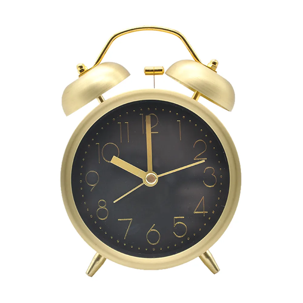 3.85" Twin Bell Alarm Clock with Stereoscopic Dial, Backlight, Battery Operated Loud Home Alarm Clock