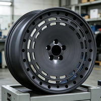 Nouvelles jantes en alliage d'aluminium forgées par flux, 17 pouces, 8.5J, 5x112, 5x114.3, 5x120, ET 20-35, finition noire, design concave, ajustement personnalisé