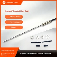 Capteur à fibre optique M3/M4/M6, sonde tubulaire convexe à broche filetée standard, capteur à réflexion diffuse, modèle GF-M63, usage industriel