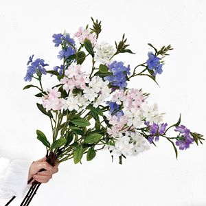 Bouquet de fleurs artificielles Yasunobu Snow Orchid 88cm, Hortensia en soie bleu, violet, rose, blanc, décoration intérieure, accessoires de mariage - Product Image 5