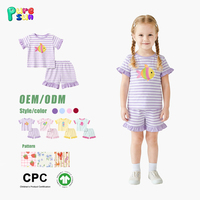Pyjamas pour enfants en coton biologique 100% personnalisés Puresun, avec appliques de dessins animés, volants, ensembles de vêtements de nuit pour enfants, imprimés, pyjamas d'été pour filles