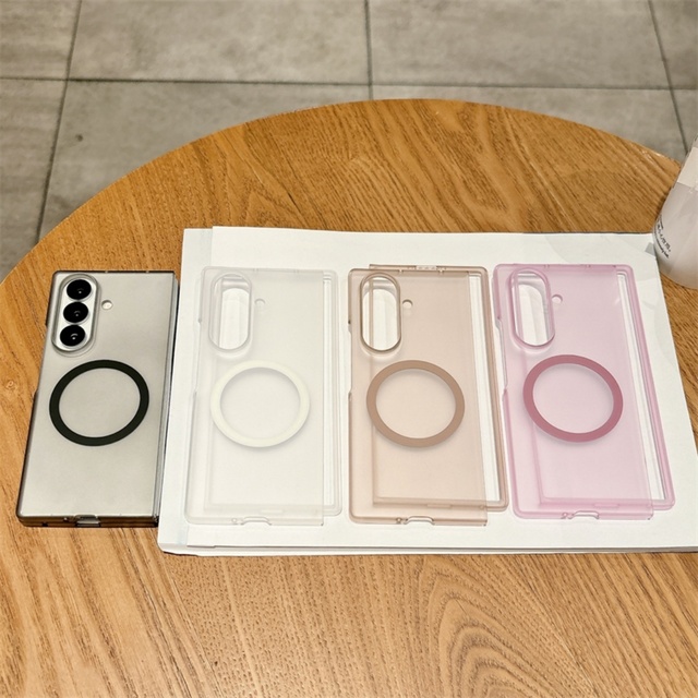 Matte Skin Touch Ultra Thin Slim Clear Phone Case for Samsung Galaxy Z Fold 7 6 5 4 3 Wireless Charging Magnetic Simple Cover