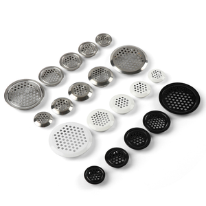 ช่องระบายอากาศตู้สแตนเลสสีเงินจากโรงงานโดยตรง, ฝาครอบช่องระบายอากาศทรงกลมสำหรับตู้เสื้อผ้าตู้รองเท้า - Product Image 2