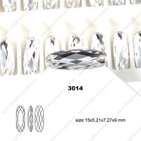 Strass en verre de forme ovale longue Dongzhou, pierres fantaisie K9, vente en gros, perles en cristal 3D pour bijoux, vêtements, accessoires de bricolage