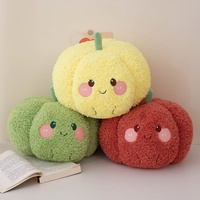 Coussin en peluche citrouille coloré jaune, rouge, vert, mignon, souriant, pour jeunes, cadeau pour enfants, décoration de chambre d'enfant, jeu
