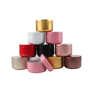 50ml vàng hồng đỏ Bronze trắng đen nhôm nến tins trượt nắp kim loại lọ cho hàng thủ công quà tặng trà kẹo gia vị