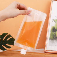 Pochette Boisson Transparente Personnalisée Mate Avec Bec Verseur, Pochette Doypack en Plastique Avec Suceur