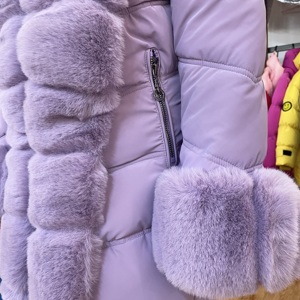 Manteau d'hiver imperméable tendance 2025 pour filles, col détachable, veste longue ample - Product Image 5