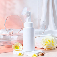 Bouteille de nettoyant moussant en PET 200ML 250ML 300ML 350ML avec pompe et brosse à poils doux, flacon cosmétique pour soins de la peau, impression sérigraphique