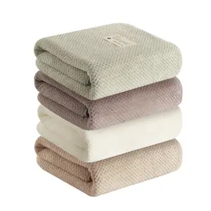 Toallas de baño de mano para damas, juego de toallas de baño de tela suave 100% algodón, color rosa, baratas, venta al por mayor