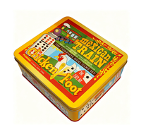 Jeu de domino boîte en étain en métal boîte de rangement vide emballage carte de jeu carte boîte en étain emballage