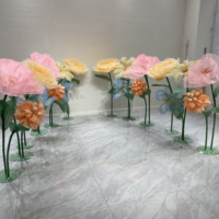 Ensemble de fleurs géantes pour scène de mariage, grand et imposant, pour événements, décoration de scène de fête de mariage, intérieur et extérieur