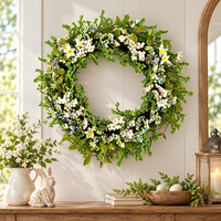 Couronne de baies réaliste, verdure florale artificielle, décoration de printemps, décoration de porte, faite à la main, fournisseur OEM ODM personnalisé