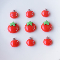 Ornamenti in Resina Fai-da-Te, Mini Ciondoli a Forma di Mela e Pomodoro Dipinti a Mano, Design Artistico per Cover Telefoni e Accessori per Capelli