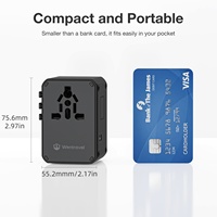 Adaptador de Viaje Universal Wontravel Factory de 30W con Múltiples Puertos, 3 Tipo C, 2 USB y Enchufe para India