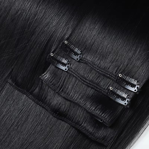 Extensioni per <span class=keywords><strong>capelli</strong></span> con clip Weft Clip-in 12A Raw Injection, colore naturale, 100% <span class=keywords><strong>capelli</strong></span> umani <span class=keywords><strong>veri</strong></span> per parrucche di bellezza all'ingrosso - Product Image 2
