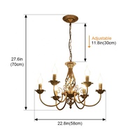 Personnalisé de haute qualité Hôtel Lobby Villa Vintage Cuivre Suspension Plafonnier Lustre