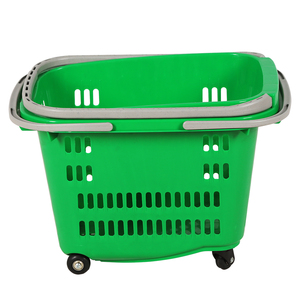 Cesta de Compras Rodante de Plástico de Gran Capacidad, 40L, Resistente, con 4 Ruedas Silenciosas para Supermercado - Product Image 2