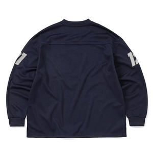 Camiseta deportiva de hockey de manga larga con estampado del número 23 para hombre, color azul marino y blanco, cuello en V, malla, logotipo personalizado, ropa deportiva urbana - Product Image 2