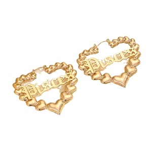 Pendientes Jingciren Boutique de estilo europeo y americano, pendientes grandes con forma de corazón y un toque de lujo, DIY - Product Image 5