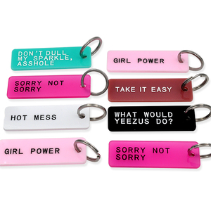 Cá Nhân Hoá Acrylic Hình Chữ Nhật Keytag Biểu Tượng Tùy Chỉnh Khắc Nhựa Keychain Cho Khuyến Mãi - Product Image 1