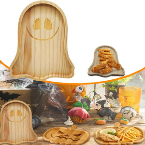 Plateau rond en bois en forme de citrouille d'Halloween pour aliments, café, thé, décoration de la maison - Product Image 4