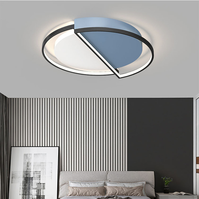 38W Three Light Colors Home Round Fixture Remote Control Iron Acrylic Led Intelligent Ceiling Light for Living Room