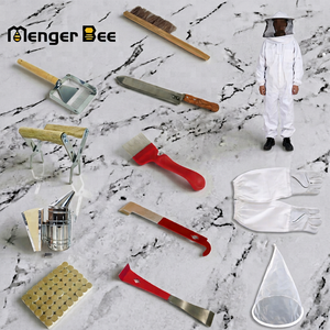 New Menger Bee Harvest Kit Beekeeping Equipment Beehive Tools Set Bee Smoker Bee Brush Honey Strainer Honey Scraper Suit <b>Gloves</b> - Product Image 1
