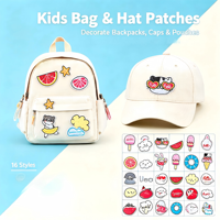Lot de 16 écussons thermocollants d'été pour vêtements d'enfants, chapeaux, sacs, chaussettes, pour cadeaux DIY, activités commerciales, décoration personnalisée