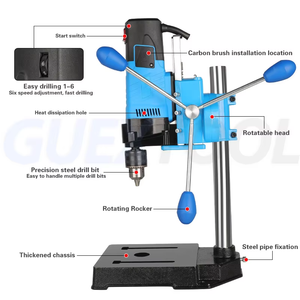 Machine de perçage vertical électrique multi-broches de haute précision 1200W pour l'artisanat, le caoutchouc, le verre, le métal, les panneaux de bois et le plastique - Product Image 2