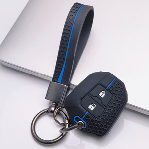 Housse de clé de voiture en silicone avec porte-clés pour Isuzu D Max Mu x V Cross <span class=keywords><strong>Bison</strong></span> <span class=keywords><strong>Rodeo</strong></span> Trooper, porte-clés anti-rayures pour un transport quotidien - Product Image 5