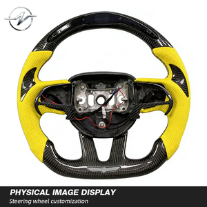 Volante Deportivo de Lujo en Fibra de Carbono Forjada con LED, 35 mm, 3/4 Radios, Modelo YZ, para Dodge Challenger SRT Hellcat Demon 392 Charger Hemi R/T - Product Image 3